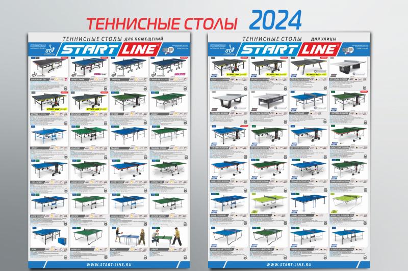 Плакаты по продукции: теннисные столы. Сезон 2024